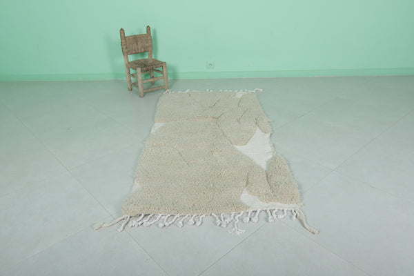 Authentic Moroccan beni ourain rug – 3.1 x 6.1 ft | Beige abstract design