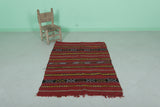 Handwoven Kilim 3.2 FT x 4.7 FT – Authentic Moroccan Rug