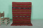 Handwoven Kilim 3.2 FT x 4.7 FT – Authentic Moroccan Rug