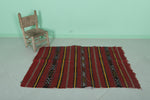 Handwoven Kilim 3.2 FT x 4.7 FT – Authentic Moroccan Rug