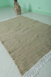 Moroccan Handwoven Rug – Natural Wool Flatweave Carpet | 3.2 x 5.3 FT