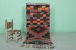 Moroccan Vintage Rug – 2.7 x 5.6 FT | Bold Handwoven Checkered Design