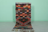 Moroccan Vintage Rug – 2.7 x 5.6 FT | Bold Handwoven Checkered Design