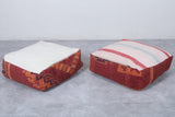 Two Moroccan vintage ottoman pouf