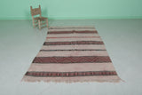 Old Handwoven Berber Moroccan Carpet – 4.5 FT x 7.7 FT | Vintage Wool Rug