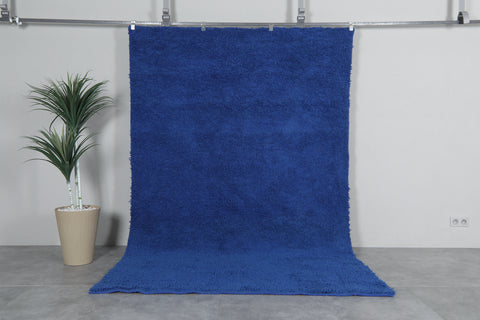Handwoven Moroccan rug - Simple custom rug - Bleu wool rug