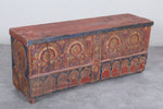 Vintage Moroccan chest  H 20.4  inches x W 49.6 inches x D 13.7 inches