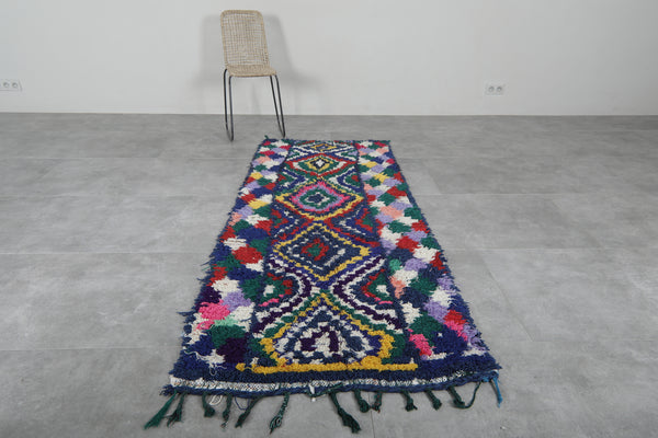 Colorful Moroccan runner rug – 3.2 x 7.6 FT | Handwoven bohemian decor