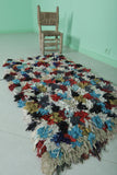 Handmade Moroccan Boucherouite Carpet - 2.7 FT X 4.7 FT | Colorful Small Rug