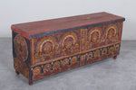 Vintage Moroccan chest  H 21.2  inches x W 50.7 inches x D 13.3 inches