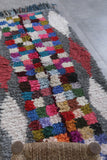 Colorida alfombra marroquí boucherouite 2.5 pies x 5.9 pies