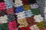 Colorida alfombra marroquí boucherouite 2.5 pies x 5.9 pies