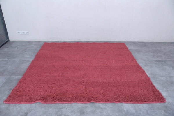 7 x 7 FT Rose Moroccan rug – Cozy handcrafted solid color area rug
