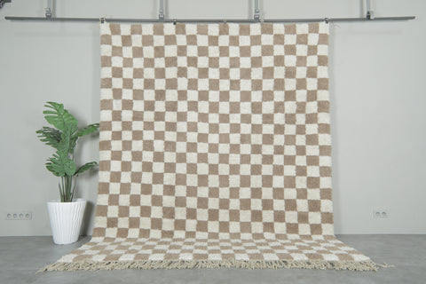 Checkered Moroccan rug 8 feet x 9.9 feet