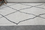 5 x 7.9 FT Moroccan Rug – Ivory with Bold Black Diamond Pattern