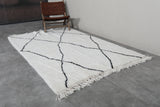 5 x 7.9 FT Moroccan Rug – Ivory with Bold Black Diamond Pattern