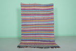 Colorful Flatwoven Berber Moroccan Rug - 4.5 FT X 6.7 FT