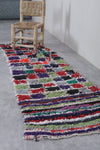 Long handmade bouchrouite Moroccan rug 1.8 FT X 6.7 FT