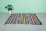 Colorful Flatwoven Berber Moroccan Rug - 4.5 FT X 6.7 FT