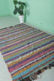 Colorful Flatwoven Berber Moroccan Rug - 4.5 FT X 6.7 FT