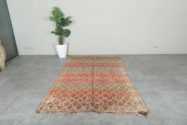 Moroccan wool rug - Handwoven berber style - 5.1 ft x 8.8 ft