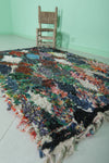 3.4 FT x 5.2 FT Colorful Moroccan Boucherouite Handmade Rug – Unique Patchwork Style