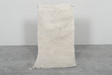 Small Handmade Moroccan Rug – 1.7 FT x 3.2 FT | Plush White Accent Rug