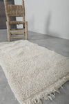 Small Handmade Moroccan Rug – 1.7 FT x 3.2 FT | Plush White Accent Rug