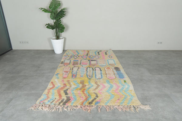 Colorful & geometric Moroccan azilal rug - 4.8 ft x 8.5 ft