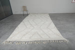 6.8 FT × 13.3 FT Moroccan Rug - Handwoven Ivory with Geometric Pattern