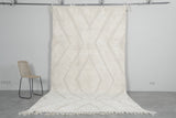 6.8 FT × 13.3 FT Moroccan Rug - Handwoven Ivory with Geometric Pattern