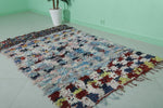 Berber Boucherouite Moroccan Hallway Rug - 4 FT x 6.6 FT | Colorful Handmade Carpet