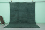 8 x 9.8 ft Moroccan Beni Ourain Rug - Deep Green Wool with Minimalist Charm