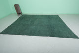 8 x 9.8 ft Moroccan Beni Ourain Rug - Deep Green Wool with Minimalist Charm