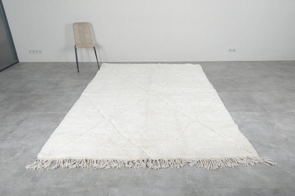 Moroccan beni ourain rug 6.6 FT × 9.7 FT | luxurious white wool with diamond pattern