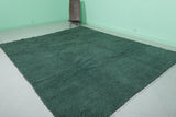 8 x 9.8 ft Moroccan Beni Ourain Rug - Deep Green Wool with Minimalist Charm