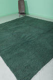 8 x 9.8 ft Moroccan Beni Ourain Rug - Deep Green Wool with Minimalist Charm