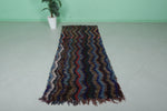 Handmade Wool Azilal Hallway Rug - Moroccan Zigzag Pattern, 3.1 FT X 8.3 FT