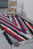 Moroccan boucherouite handmade rug 2.9 FT X 6.7 FT