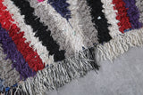 Moroccan boucherouite handmade rug 2.9 FT X 6.7 FT