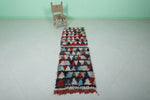 Colorful Moroccan Berber Boucherouite Runner Rug - 1.9 FT x 6.2 FT | Handmade Boho Decor