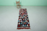 Colorful Moroccan Berber Boucherouite Runner Rug - 1.9 FT x 6.2 FT | Handmade Boho Decor