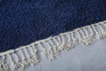 Moroccan atlantic blue rug - handmade solid custom carpet