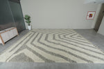 Striped Tribal Wool Rug – 8.5 x 11.5 ft Modern Moroccan Rug