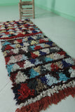 Colorful Moroccan Berber Boucherouite Runner Rug - 1.9 FT x 6.2 FT | Handmade Boho Decor