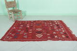 Handcrafted Red Moroccan Kilim Rug – 3.2 FT X 4.7 FT | Authentic Berber Textile