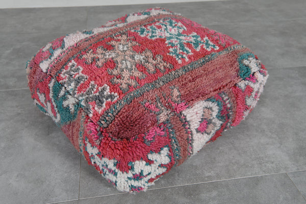 Vintage Moroccan pouf - Handwoven boho floor cushion