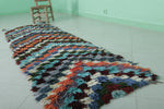 Handmade Moroccan Berber Rug – 2.3 x 7.9 ft Colorful Checkered Shag