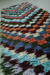 Handmade Moroccan Berber Rug – 2.3 x 7.9 ft Colorful Checkered Shag