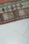 Handmade Vintage Berber Moroccan Rug – 2.7 FT X 4.4 FT | Red & Multicolor Border Design | Unique Home Decor